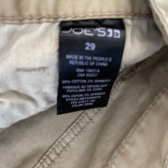 Joe’s Jeans khaki color pants 29x32 - Picture 3 of 4